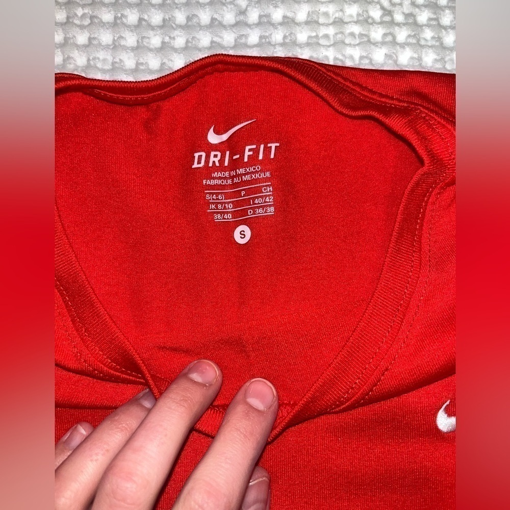 Nike red dri fit top